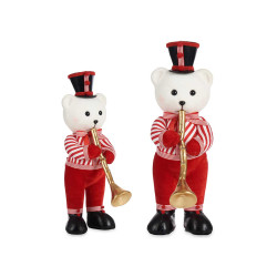 STATUETTA ORSO NATALIZIO TROMBA 46 CM