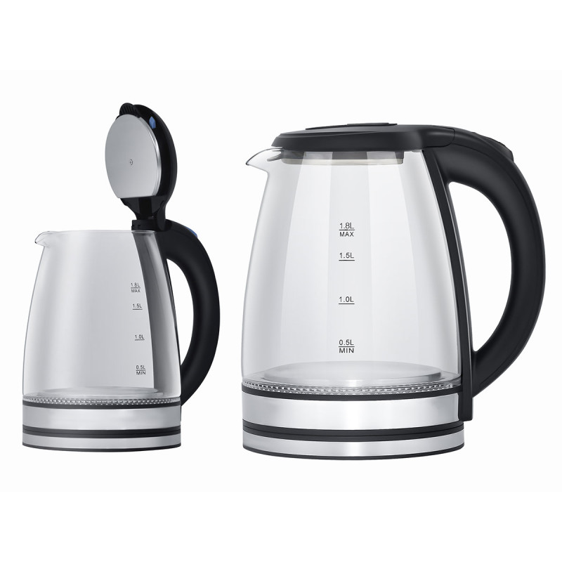 BOUILLOIRE EN ACIER BOROSILICATÉ LED 1,8 L