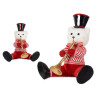 FIGURINE OURS NOEL ASSIS AVEC TROMPETE 45CM