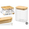 POT RECT BOROSILICATE 1,1L COUVERCLE BAMBOU