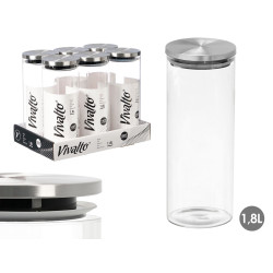 BARATTOLO ROTONDO BOROSILICATO 1,8L TAPPO ACCIAIO