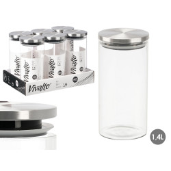 BARATTOLO ROTONDO BOROSILICATO 1,4L TAPPO ACCIAIO