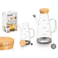 OLIERA BOROSILICATO 750ML TAPPO BAMBU