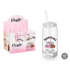 GLASS STRAW LID GLASS MILKSHAKE 600ML