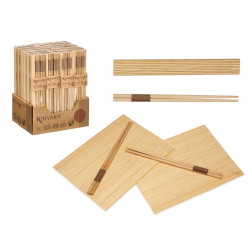 SET SUSHI 4 PALILLOS Y 2 ESTERILLAS BAMB