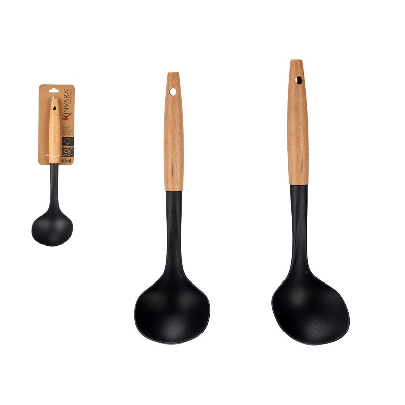 COOKING LADLE WOODEN HANDLE