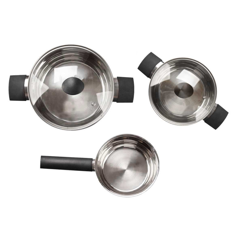 BATTERIA DA CUCINA 5 PEZZI IN ACCIAIO