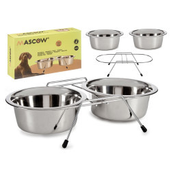SET 2 COMEDEROS ACERO MASCOTA 2600ML