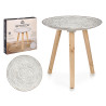 WOODEN TABLE WITH SPIRAL DECORATION 40CM 