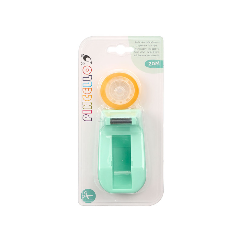 STICKY TAPE DISPENSER AND ROLL ASSORT 3 COLOURS