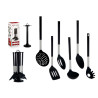SET 7 PZ UTENSILI DA CUCINA NERO SILVER