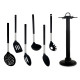 SET 7 PZ UTENSILI DA CUCINA NERO SILVER