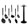 SET 7 PZ UTENSILI DA CUCINA NERO SILVER