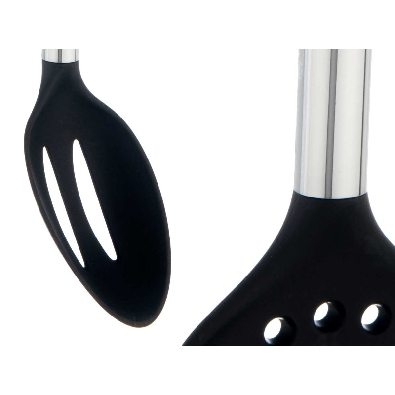 SET 7 PZ UTENSILI DA CUCINA NERO SILVER