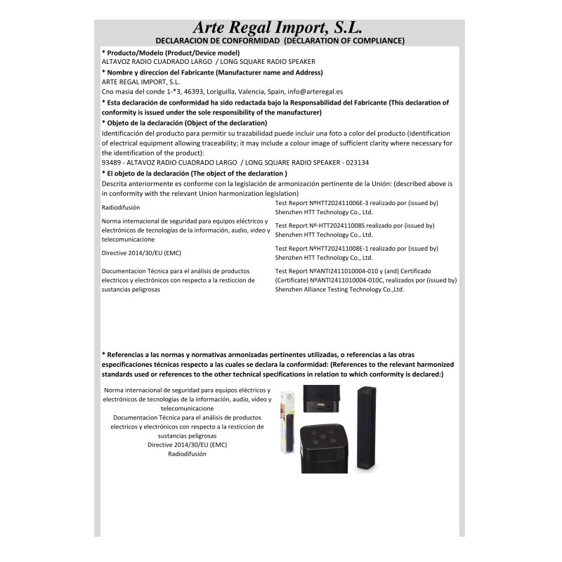 ALTOPARLANTE RADIO QUADRATO LUNGO 