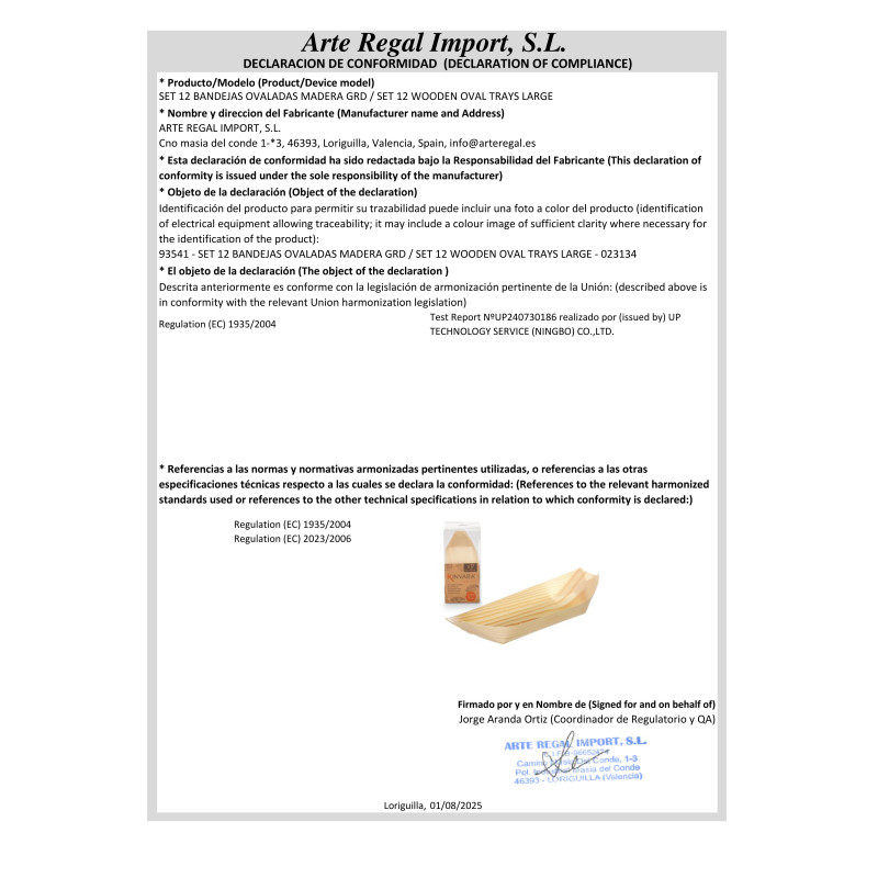SET 12 VASSOI OVALI LEGNO GRD