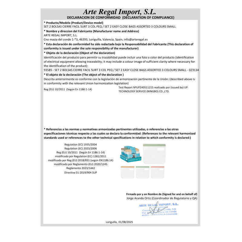 CONJ 2 SACOS ABERTURA FACIL SORT 3 COR PEQ