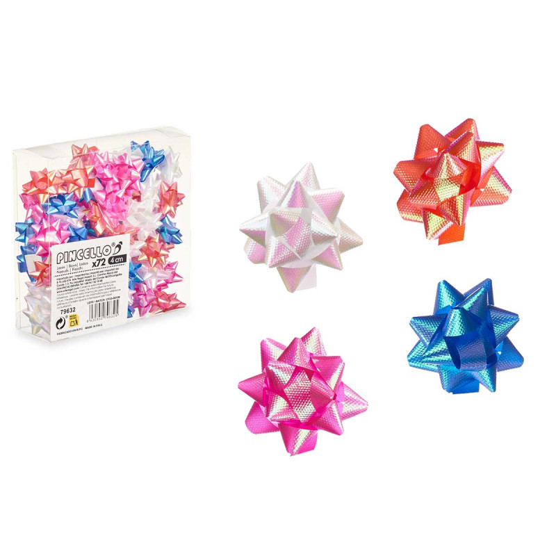 PVC 72 GLOSSY BOWS PASTEL COLOURS 4CM