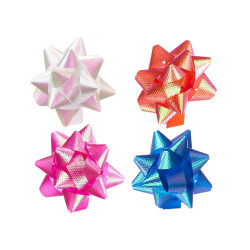 PVC 72 GLOSSY BOWS PASTEL COLOURS 4CM