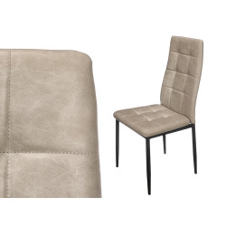 SILLA RESPALDO ALTO CUERO GRIS