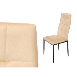 SILLA RESPALDO ALTO TERCIOPELO BEIGE