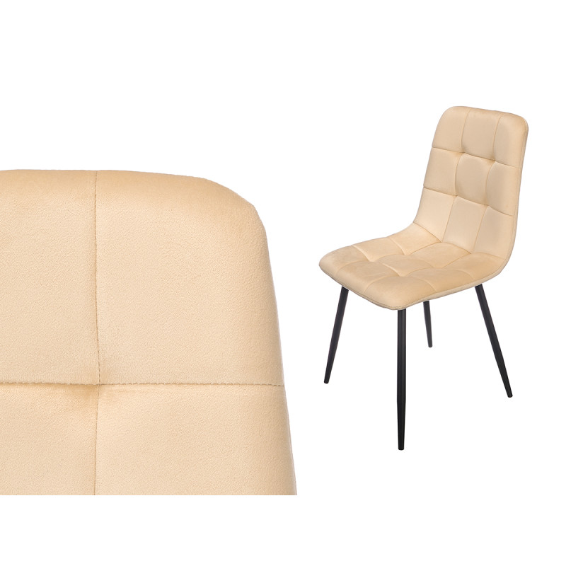 CHAISE LARGE VELOURS BEIGE