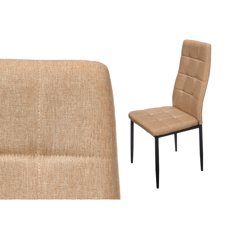 SEDIA CON SCHIENALE ALTO IN TELA BEIGE