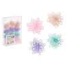 PVC 24 FABRIC BOWS 4 PASTEL COLOURS 7,5CM