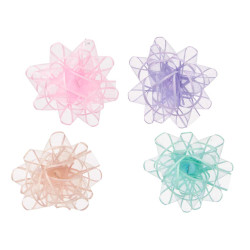 PVC 24 FABRIC BOWS 4 PASTEL COLOURS 7,5CM