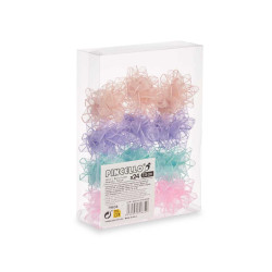 PVC 24 FABRIC BOWS 4 PASTEL COLOURS 7,5CM