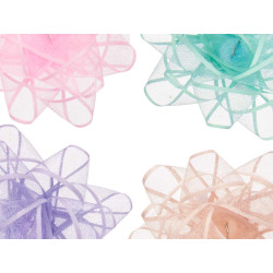 PVC 24 FABRIC BOWS 4 PASTEL COLOURS 7,5CM