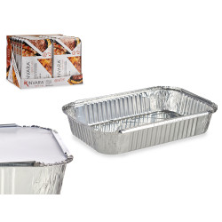 SET OF 2 DEEP ALUMINIUN TRAYS W/COVER