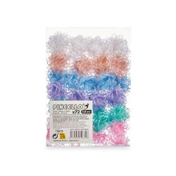 PVC 72 FABRIC BOWS 6 PASTEL COLOURS 5,8CM