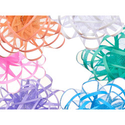 PVC 72 FABRIC BOWS 6 PASTEL COLOURS 5,8CM