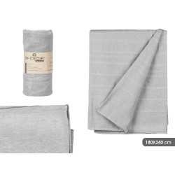 MULTIUSOS RAYAS RELIEVE GRIS 180X240CM