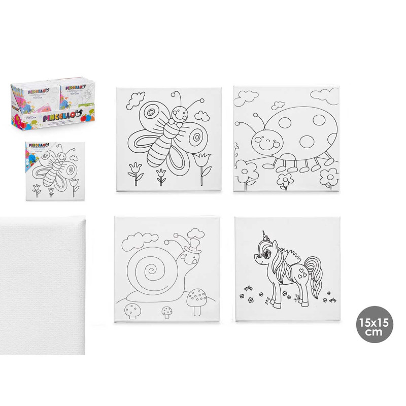 CRAFT CANVAS 15X15CM ANIMALS ASSORT 4