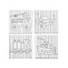 CRAFT CANVAS 25X25CM VEHICLES ASSORT 4