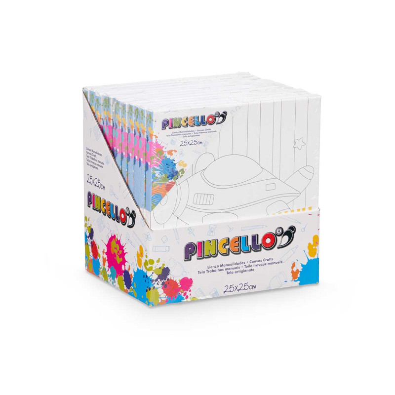 CRAFT CANVAS 25X25CM VEHICLES ASSORT 4