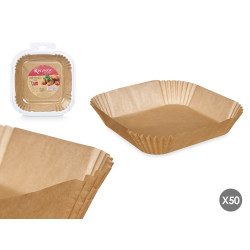 SET 50 PIEZAS MOLDE PAPEL FREIDORA AIRE CUADR PEQ