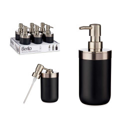 DISTRIBUTEUR DE SAVON NOIR ARGENTÉ 350ML