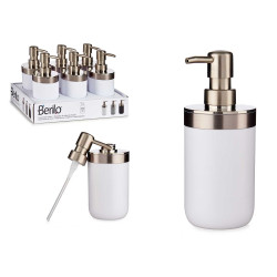 DOSIFICADOR PLATEADO BLANCO 350ML