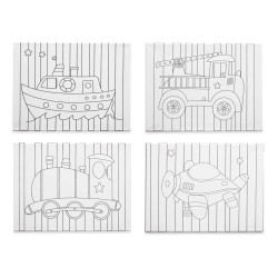 TOILE ACTIVITÉ MANUELLE 30X40CM VÉHICULES ASSORT 4