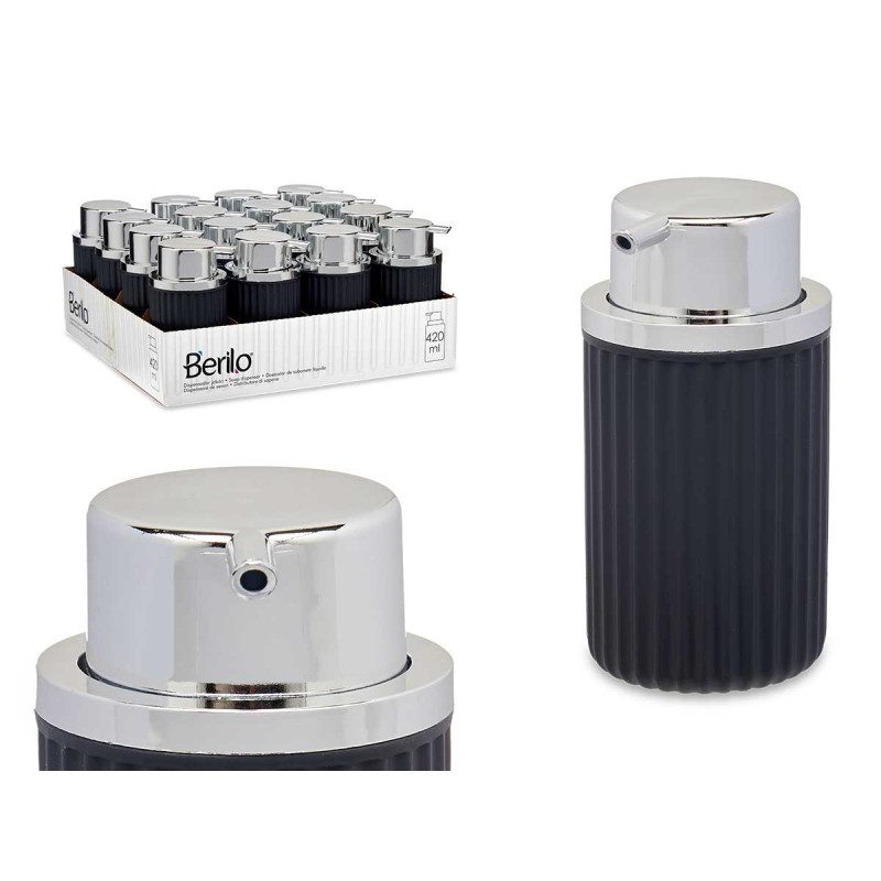 DISPENSADOR JABON PLASTICO 420ML ANTRACITA