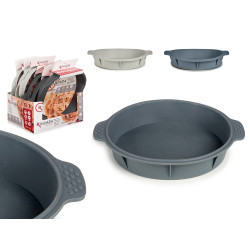 TORTIERA SILICONE ROTONDO CON MANIGLIE ASSORT 2 