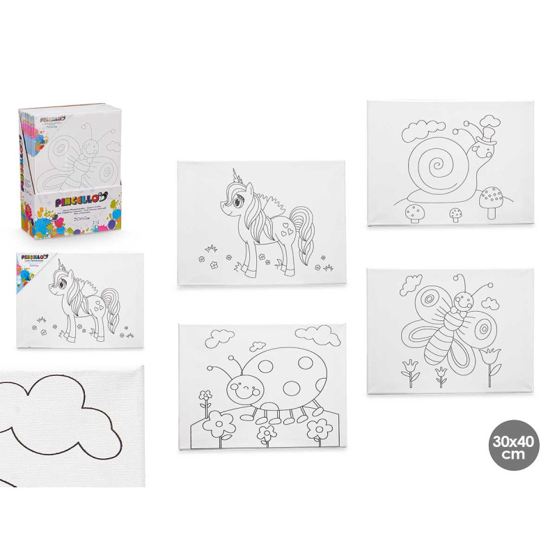 CRAFT CANVAS 30X40CM ANIMALS ASSORT 4