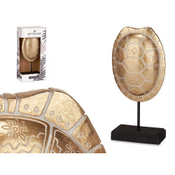 CARAPACE DE TORTUE AVEC BASE EN OR