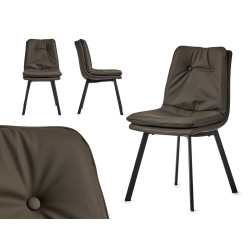 FAUTEUIL GRIS DOSSIER AVEC BOUTONS AVEC BORD GRIS