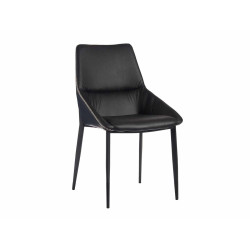 SILLON NEGRO CLASICO LISO CON BORDE TRENZADO