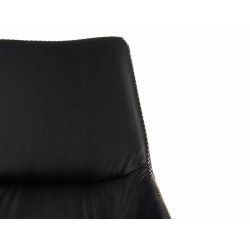 SILLON NEGRO CLASICO LISO CON BORDE TRENZADO