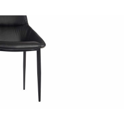 SILLON NEGRO CLASICO LISO CON BORDE TRENZADO